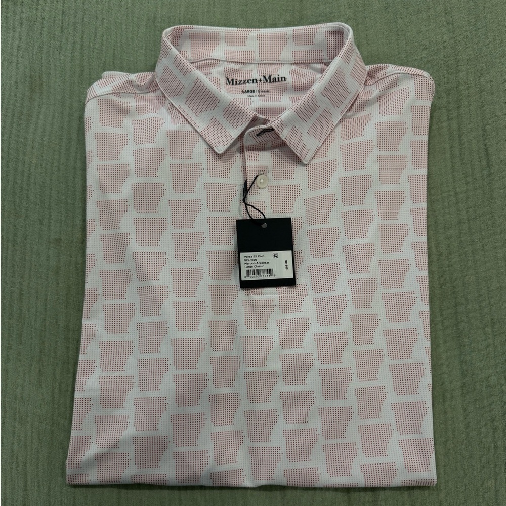 Mizzen+Main Men's Maroon red Arkansas Shirt